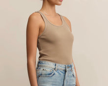 Load image into Gallery viewer, Z Supply Desert Tan Classic Ribbed Scoop Tank Top