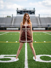 Load image into Gallery viewer, Burgundy/White Contrast Trim Dress