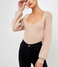 Load image into Gallery viewer, Beige Ribbed Sweater