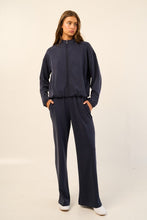 Load image into Gallery viewer, Navy Scuba Zip Through Top + Pant Set