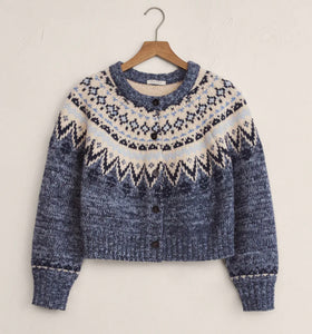 Z Supply Blue/Heather North Sea Fairisle Cardigan
