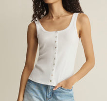 Load image into Gallery viewer, Z Supply White Niko Scallop Rib Tank Top