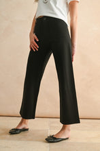 Load image into Gallery viewer, Black Ponte Fabric Crop Dress Pants