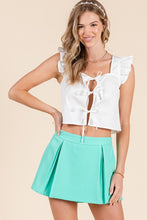Load image into Gallery viewer, White Ruffle Ribbon Detail Top