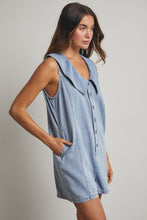 Load image into Gallery viewer, Denim Collared Button Down Romper
