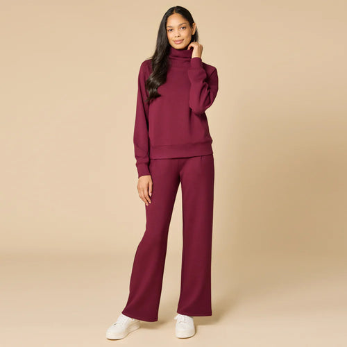 Softies Cherry Cola DreamTech Cowl Neck w/ Pleated Pant Set