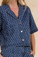 Load image into Gallery viewer, Denim Diamond SS Button Down Top