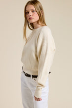 Load image into Gallery viewer, Cream Ribbed Crewneck Pullover