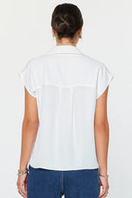 Load image into Gallery viewer, White Cap Slv Button Down Blouse