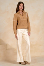 Load image into Gallery viewer, Tan 1/4 Zip Sweater