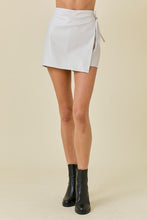 Load image into Gallery viewer, Ecru Faux Leather Mini Skort