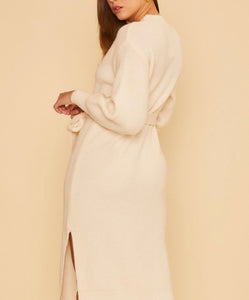 Ivory Midi Sweater Dress