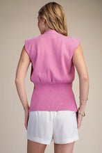 Load image into Gallery viewer, Pink Slvls Gold Button V-Neck Vest
