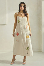 Load image into Gallery viewer, Sand Tropical Embroidered Slvls Maxi Dress