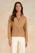 Load image into Gallery viewer, Tan 1/4 Zip Sweater