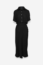 Load image into Gallery viewer, Black Button Up Midi Shirt Dress