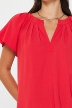 Load image into Gallery viewer, Flutter Slv Blouse Red