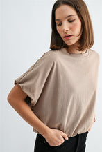 Load image into Gallery viewer, Taupe Balloon Slv Bubble Hem Tee