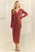 Load image into Gallery viewer, Sienna LS Button Down Sweater Dress