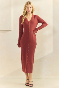 Sienna LS Button Down Sweater Dress