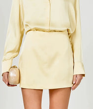 Load image into Gallery viewer, Butter Yellow Satin Mini Skirt