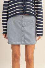 Load image into Gallery viewer, Denim Blue Suede Mini Skirt