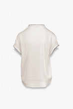 Load image into Gallery viewer, Whipstitch SS V-Neck Blouse Beige