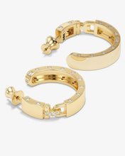 Load image into Gallery viewer, Melinda Maria Ashley Lock Hoops 1”-Gold/White