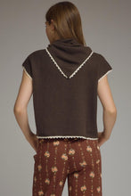 Load image into Gallery viewer, Brown Stitched SS Sweater Top w/ Scarf Detail