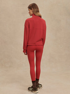 Varley Sian Cropped Half Zip Midlayer Lava Falls