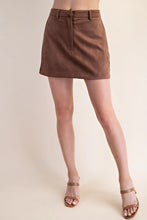 Load image into Gallery viewer, Chocolate Suede Mini Skirt
