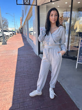 Load image into Gallery viewer, Heather Grey Track Suit Set