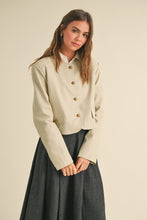 Load image into Gallery viewer, Sand Leather Cropped Jacket