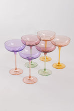 Load image into Gallery viewer, Estelle Colorblock Champagne Coupe Set of 6