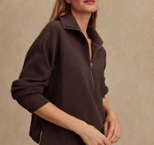 Load image into Gallery viewer, Varley Milano Half Zip Sweat- Coffee Bean