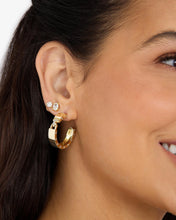 Load image into Gallery viewer, Melinda Maria Ashley Lock Hoops 1”-Gold/White