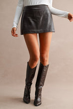 Load image into Gallery viewer, Chocolate Brown Croc Leather Mini Skort