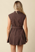Load image into Gallery viewer, SS Button Down Belted Dress Brown