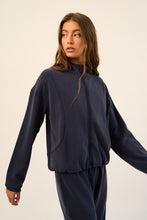 Load image into Gallery viewer, Navy Scuba Zip Through Top + Pant Set