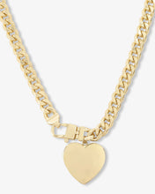 Load image into Gallery viewer, Melinda Maria Julian XL Heart Cuban Chain Necklace-16” Gold