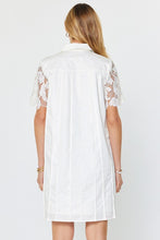 Load image into Gallery viewer, White Lace Overlay Collared Mini Dress