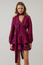 Load image into Gallery viewer, Magenta Multi Print Tiered Mini Dress