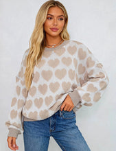 Load image into Gallery viewer, Heart Sweater Khaki