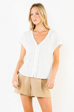 Load image into Gallery viewer, White SS Gauze Top w/ Buttons (THML)