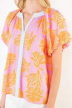 Load image into Gallery viewer, Pink Puff Slv Floral Pattern Top (THML)