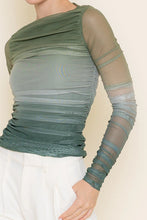 Load image into Gallery viewer, Green Ombre Shirring Top