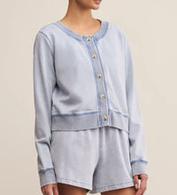 Load image into Gallery viewer, Z Supply Washed Indigo Daily Knit Denim Cardigan