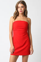 Load image into Gallery viewer, Red Strapless Woven Dress