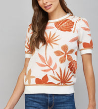 Load image into Gallery viewer, Cream Multi Leaf Print SS Sweater