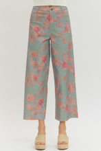 Load image into Gallery viewer, Blue/Pink Floral HW Denim Pants